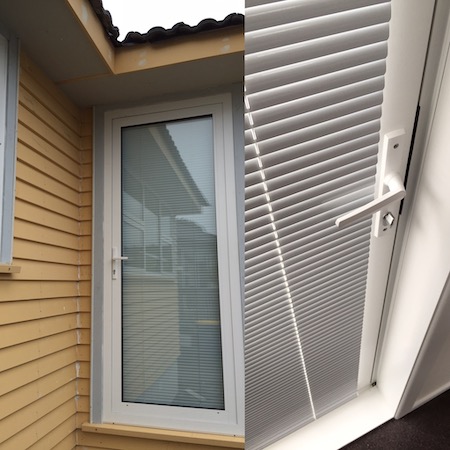 image showing aluminium blinds from inside and outside the home