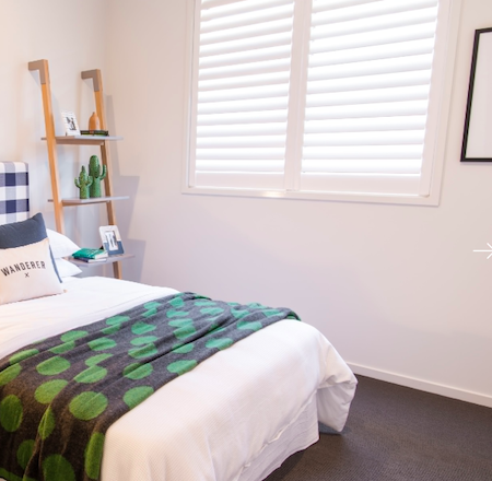 shutters in a bedroom setting