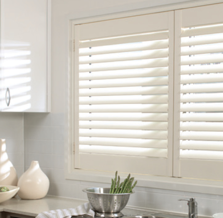 ecosmart pvc shutters above the kitchen sink