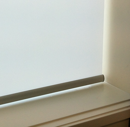 closeup view of a sheer roller blind