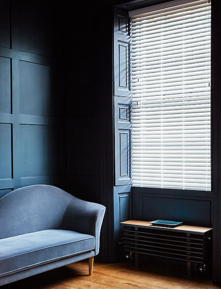 pvc blinds in a home library setting