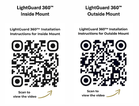 QR codes for SmartBlock installation videos – inside fit and outside fit instructions